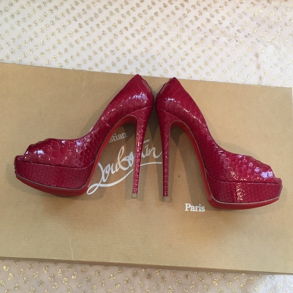 Christian Louboutin ♥️6.5 Red Python ♥️ - Picture 5 of 8
